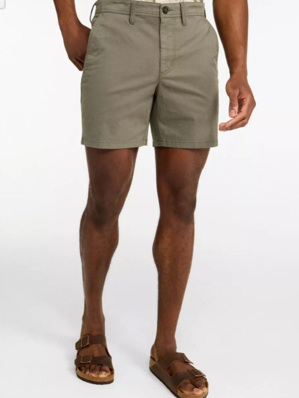 L.L.Bean Light Green and Tan Standard Fit Cotton Shorts